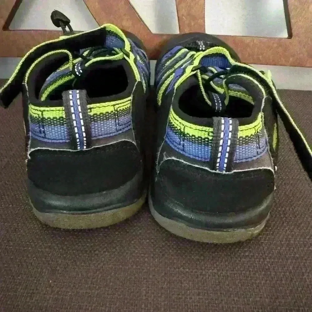 Keen Kids Black, Blue & Neon Green Closed-Toe Water Sandals